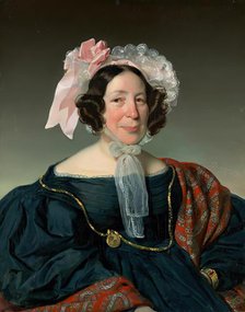 Bust portrait of a Viennese citizen's woman, 1836. Creator: Carl Wilhelm Hubner.