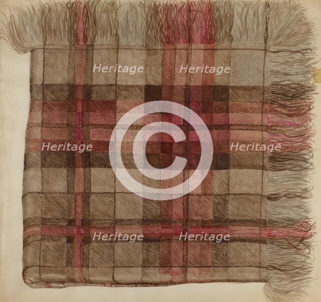 Shawl (Plaid), c. 1937. Creator: Eva Wilson.