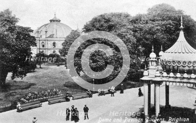 Dome and Pavilion Gardens, Brighton, early 20th century. Artist: Unknown