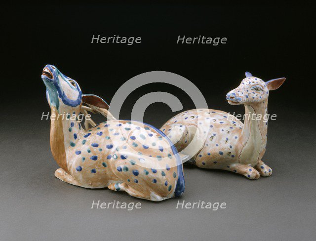 Figure of a reclining stag, c1680. Creator: Unknown.