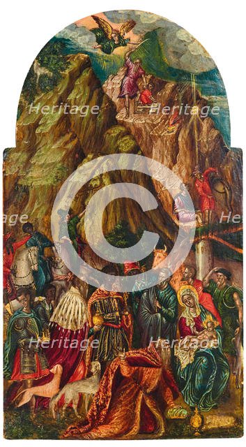 The Sacrifice of Isaac and The Adoration of the Magi, 16th century. Creator: Klontzas, George (c. 1530-1608).