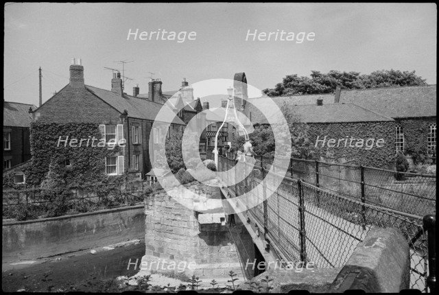The Old Bridge and Footbridge, Chantry Place, Morpeth, Northumberland, c1955-c 1980. Creator: Ursula Clark.