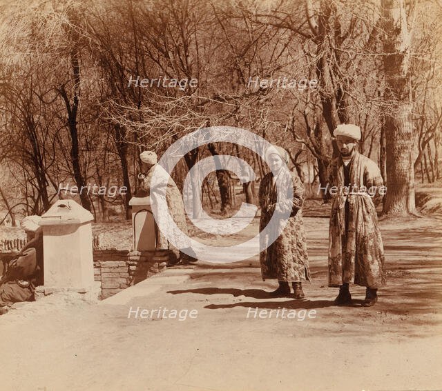 Mullahs in Shakh-i Zindeh, Samarkand, between 1905 and 1915. Creator: Sergey Mikhaylovich Prokudin-Gorsky.
