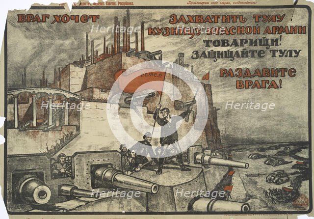 The Enemy Wants to Get Behind the Front, 1919. Creator: Alexander Petrovich Apsit.