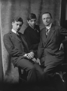 Burden, James A., Mr., and sons, portrait photograph, 1914 Mar. 31. Creator: Arnold Genthe.