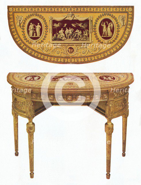 'One of a pair of Adam side-tables, the top painted in the manner of Pergolesi', 18th century. Artist: Robert Adam.