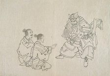 Preparatory Sketches for Prints (set of 5) (image 4 of 4), Late 19th century. Creator: Tsukioka Yoshitoshi.