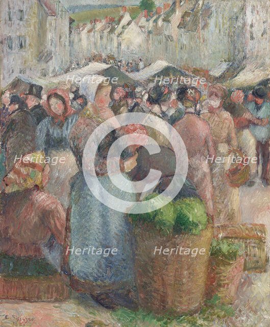 Le Marché de Gisors, Grande-Rue, 1885. Creator: Pissarro, Camille (1830-1903).