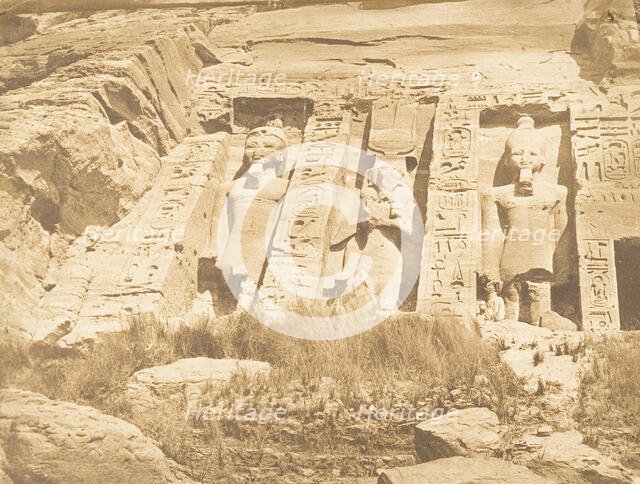 Moitié de la façade du Spéos d'Athor, à Abousembil (partie méridionale), March 28, 1850. Creator: Maxime du Camp.