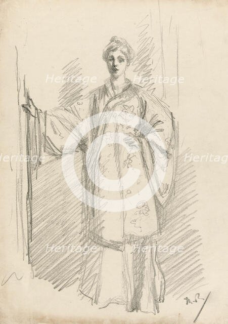 Standing Figure in a Chinese Gown, 1890-94. Creator: Theodore Roussel.