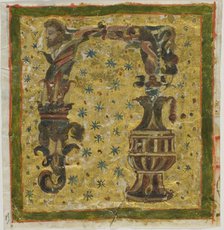 Decorated Initial "N" with Terme (or Grotesque) and Urn from a Manuscript, n.d. Creator: Unknown.