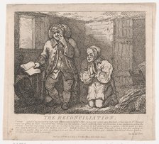 The Reconciliation (Picturesque Beauties of Boswell, Part the Second), June 20, 1786., June 20, 1786 Creator: Thomas Rowlandson.