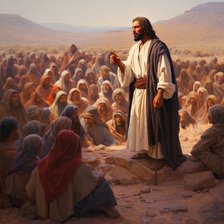 AI IMAGE - Illustration of Jesus preaching, 2023. Creator: Heritage Images.