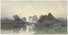 Farmers' houses on the water at Morning Nevel, 1838-1892. Creator: Paul Joseph Constantin Gabriel.