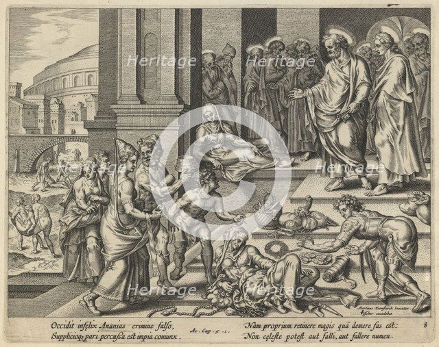 The Parable of Ananias and Sapphira, Early 17th cen.. Artist: Visscher, Jan Claesz (c. 1550-1612)