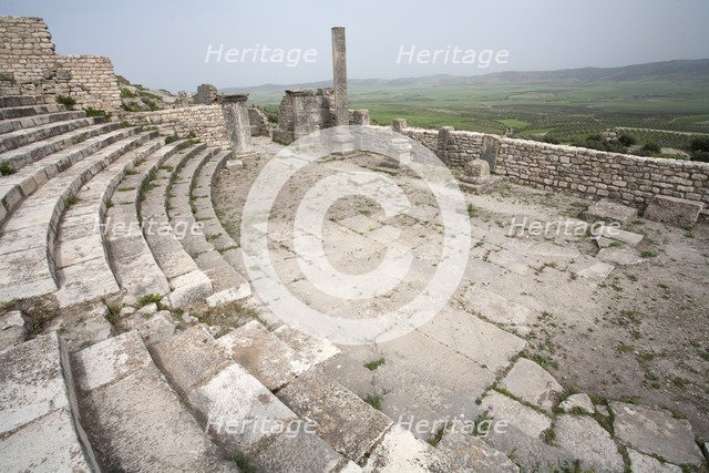 The auditorium (small theatre) at Dougga (Thugga), Tunisia. Artist: Samuel Magal