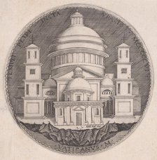 Saint Peter's Basilica, dated 1517. Creator: Agostino Veneziano.