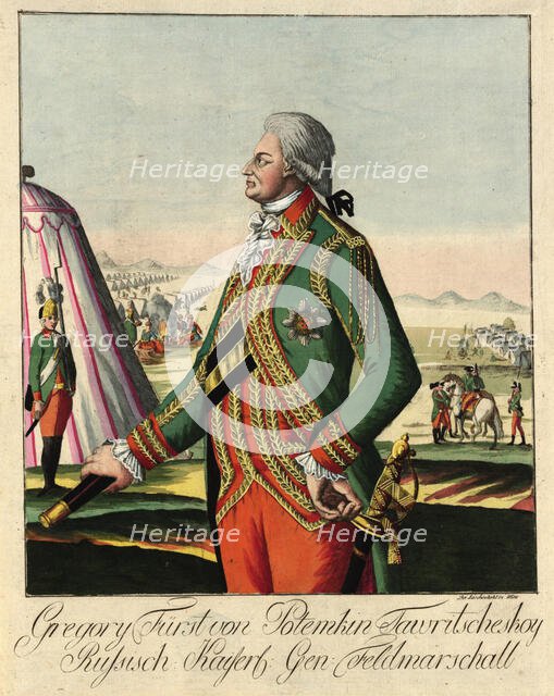 Prince Grigory Alexandrovich Potyomkin (1739-1791), c. 1790. Creator: Loeschenkohl, Johann Hieronymus (1753-1807).