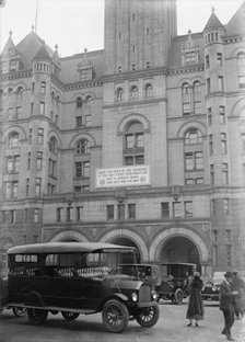 Post Office Department Building, 12Th And Pennsylvania Ave., with Liberty Loan Banner, 1917. Creator: Harris & Ewing.