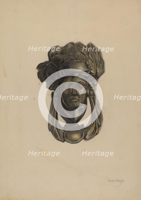 Door Knocker, c. 1937. Creator: Grace Halpin.