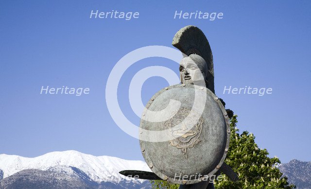 A statue of King Leonidas I, Sparta, Greece. Artist: Samuel Magal