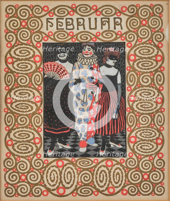 Carnival scene. Monthly newsletter: February. Creator: Krenek, Carl (1880-1949).