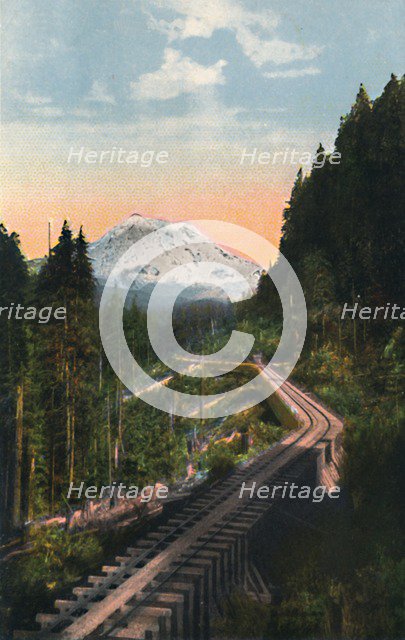 'Mount Rainier from the C. M. & P. S. R. R.', c1916. Artist: Asahel Curtis.