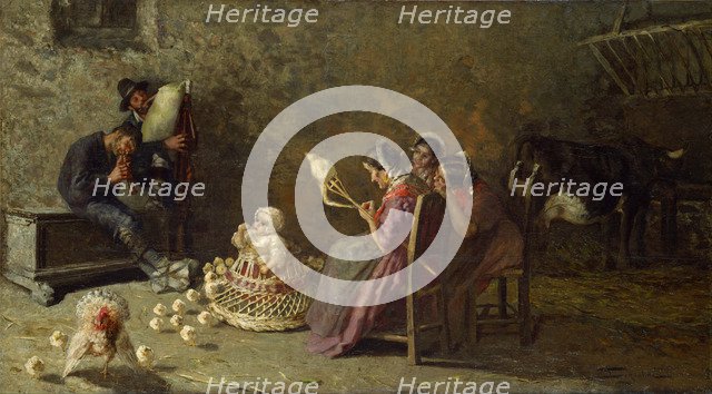 Bagpipers of Brianza, c. 1883-1885. Artist: Segantini, Giovanni (1858-1899)