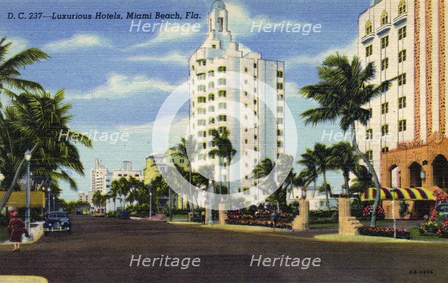 Luxurious hotels, Miami Beach, Florida, USA, 1946. Artist: Unknown