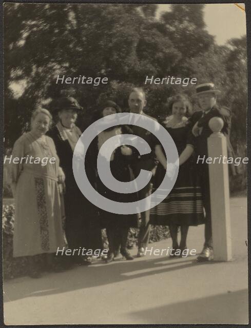 Group Portrait in Park, 1907-1943. Creator: Louis Fleckenstein.