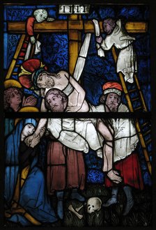 Stained Glass Panel with the Deposition, German, 15th century. Creator: Unknown.