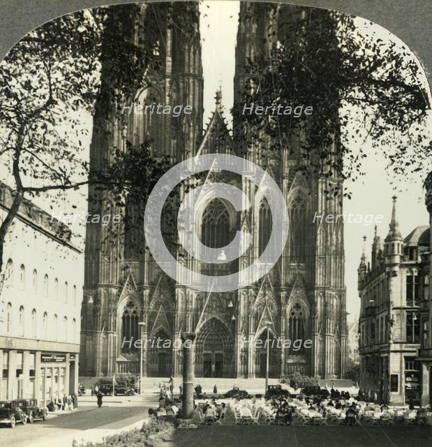 'The Magnificent Façade and Towers (512 Feet) of the Cathedral of Cologne, Germany', c1930s. Creator: Unknown.