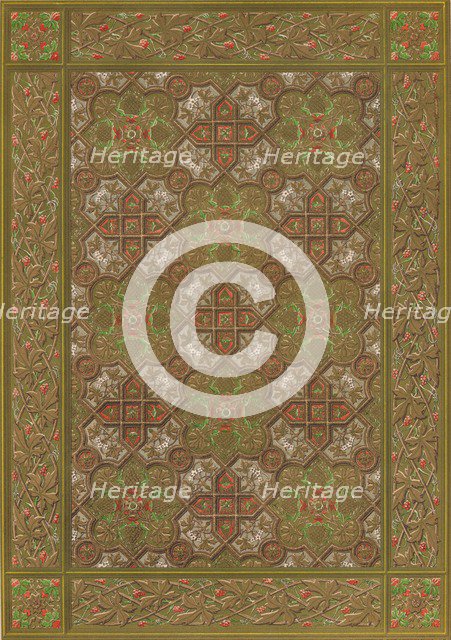 'An Embossed Leather Panel' by Habenicht, Vienna', 1863.  Artist: Robert Dudley.