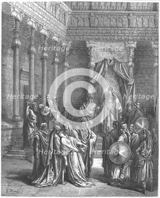 Esther in the presence of Ahasuerus, 1866. Artist: Gustave Doré