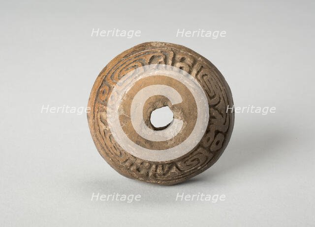 Ear Ornament or Spindle Whorl with Modeled Design, A.D. 1450/1521. Creator: Unknown.