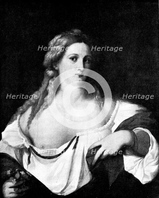 Venetian Art at the New Gallery: Flora - by Palma Vecchio, 1895. Creator: George Meisenbach.