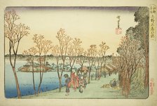 Shinobazu Pond at Ueno (Ueno Shinobazu no ike), from the series "Famous Places in..., c.1832/34. Creator: Ando Hiroshige.