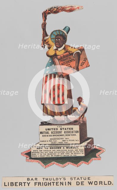 Bar Thuldy's Statue: Liberty Frightenin de World, 1886., 1886. Creators: Nathaniel Currier, James Merritt Ives, Currier and Ives.