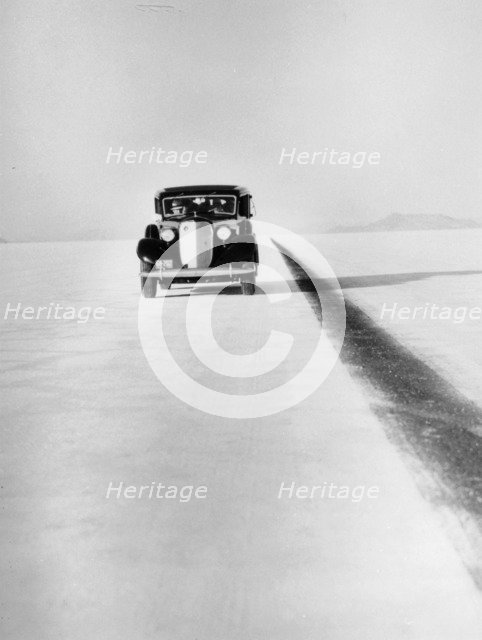 A Ford Lincoln on the Bonneville Salt Flats, Utah, 1935. Creator: Unknown.