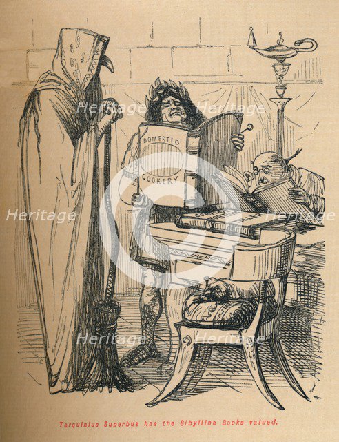 'Tarquinius Superbus has the Sibylline Books valued', 1852. Artist: John Leech.