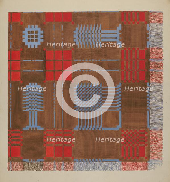 Woven Coverlet, c. 1936. Creator: Dorothy Posten.
