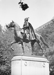 Casimir Pulaski - Equestrian statues in Washington, D.C., between 1911 and 1942. Creator: Arnold Genthe.