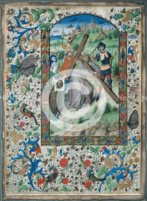 The Veil of Veronica - One of four Illuminated pages from a Book of Hours, c1430-1450. Creator: Unknown.