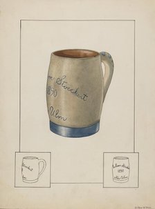 Earthenware Beer Mug, c. 1938. Creator: Wilbur M Rice.