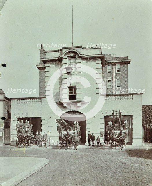 Kensington Fire Station, No 13 Old Court Place, Kensington and Chelsea, London, 1905. Artist: Unknown.