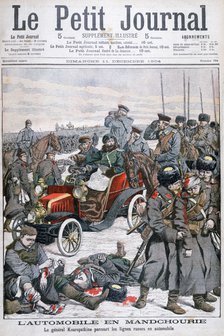 General Kuropatkin touring the Russian lines by car, Russo-Japanese War, 1904. Artist: Unknown