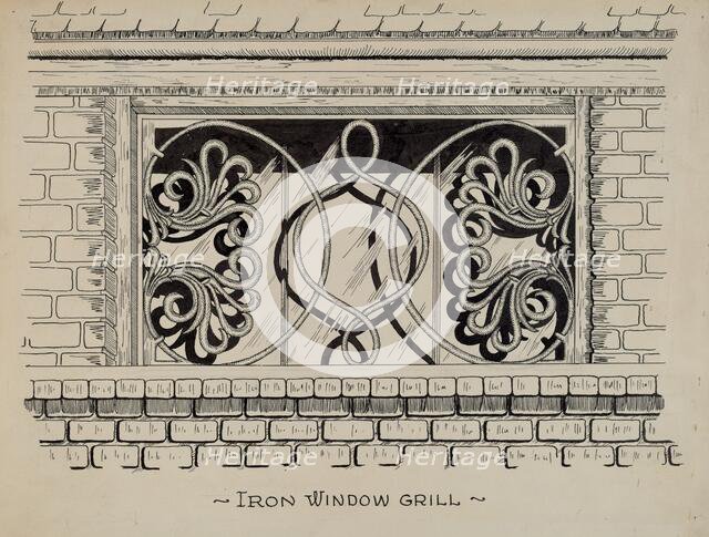 Iron Work in Attic Window, c. 1936. Creator: Ray Price.