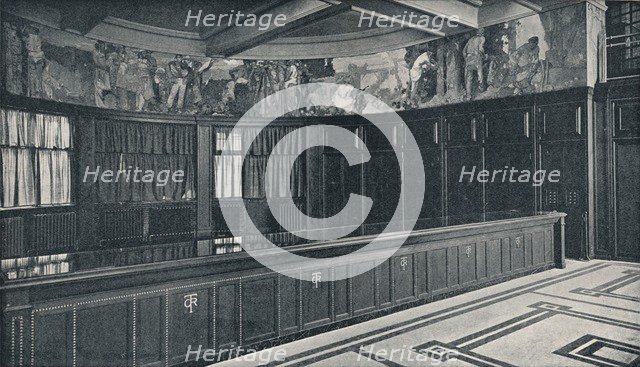 'Interior of Grand Trunk Railway's new London offices with tempera frieze by Frank Brangwyn ', c1909 Artist: Unknown.
