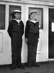 Two ship's boys on the royal yacht Victoria and Albert III, 1908.Artist: Queen Alexandra