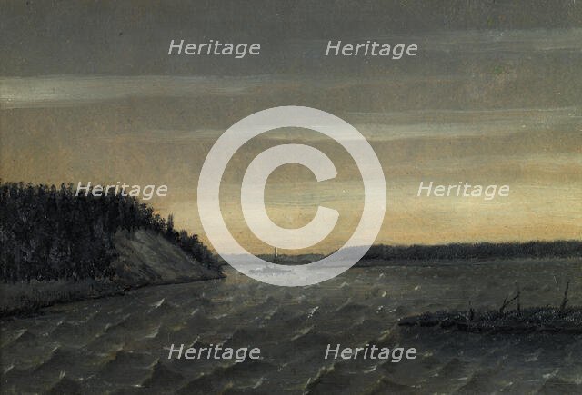 Mouth of the River Irtysh From Behind the Rock in the Valley of the River Ob', 1880-1889. Creator: Pavel Mikhailovich Kosharov.